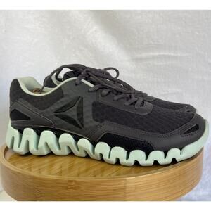 Reebok Zigtech Zig Evolution Running Shoes Grey Teal Low Top Lace Up Womens 8